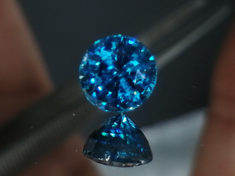 Grade A deep blue Cambodian natural Zircon, very dense and intense blue color gemstone