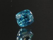 Strong and classic natural blue Zircon loose gemstone of 6 carats, cut in cushion, affordable and good value for money gem