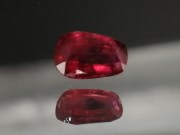 1.2 carats pink-red Ruby rounded pear unheated raw from Mozambique