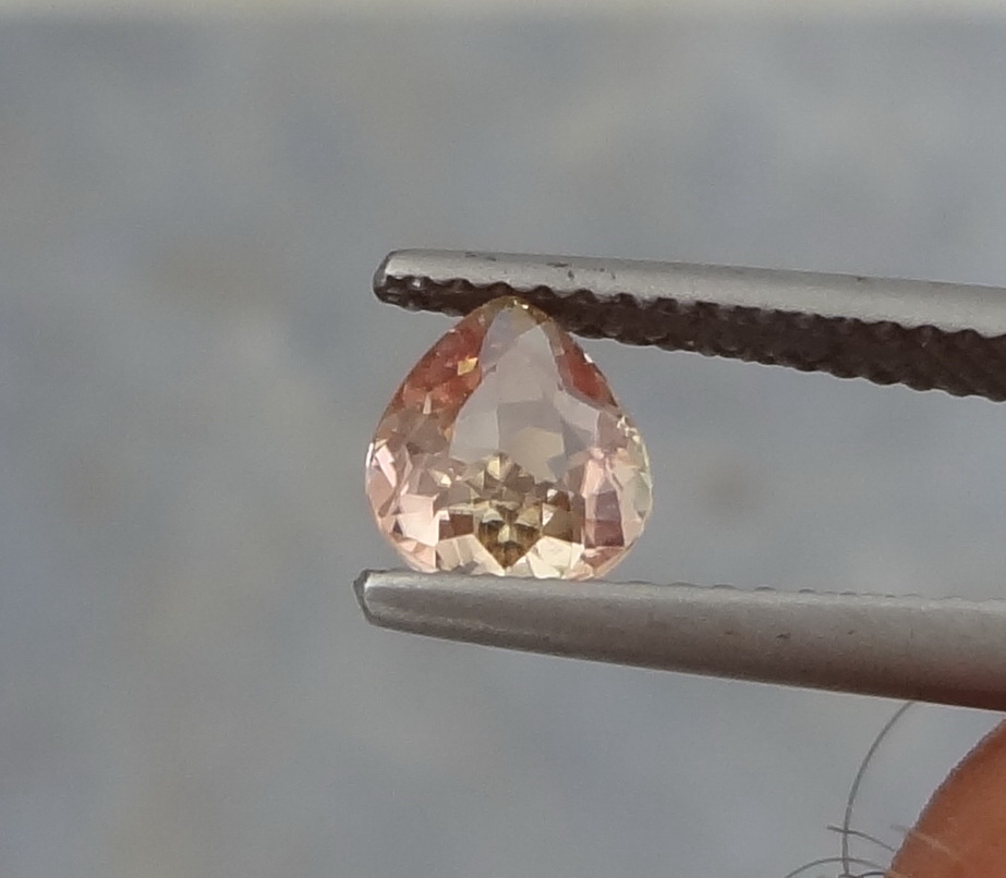 Cute clean pink Tourmaline with pear shape and nice see through color. 