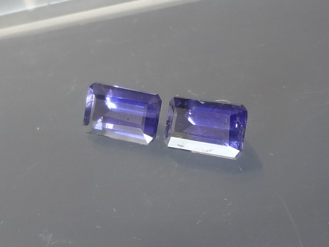 Affordable Purple Iolite Gemstones Pair with Emerald cut