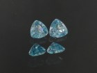 Matching pair of sky blue Zircon trialble/trillion calibrated at 6mm from Cambodia