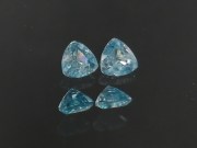 Matching pair of sky blue Zircon trialble/trillion calibrated at 6mm from Cambodia