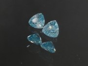 Matching pair of sky blue Zircon trialble/trillion calibrated at 6mm from Cambodia