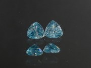 Matching pair of sky blue Zircon trialble/trillion calibrated at 6mm from Cambodia