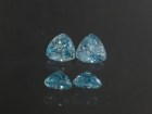 Matching pair of sky blue Zircon trialble/trillion calibrated at 6mm from Cambodia