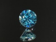 7.5mm precision brilliant cut blue zircon with excellent B grade color. 