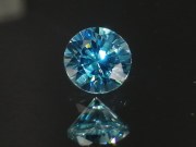 7.5mm precision brilliant cut blue zircon with excellent B grade color. 