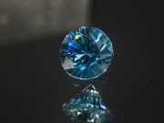 7.5mm precision brilliant cut blue zircon with excellent B grade color. 