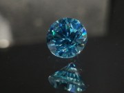 7.5mm precision brilliant cut blue zircon with excellent B grade color. 