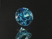 7.5mm precision brilliant cut blue zircon with excellent B grade color. 