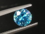 7.5mm precision brilliant cut blue zircon with excellent B grade color. 