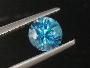 7.5mm precision brilliant cut blue zircon with excellent B grade color. 