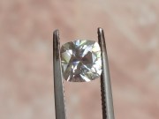 Perfect 1 step cushion Diamond style cut white Zircon from Cambodia 