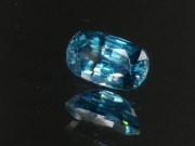 Pill shaped blue Zircon cushion - pretty wide while shallow, best value affordable zircon gem with sky blue C+ to B- color grade. 