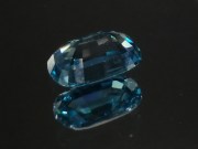 Pill shaped blue Zircon cushion - pretty wide while shallow, best value affordable zircon gem with sky blue C+ to B- color grade. 