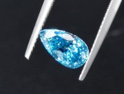 Cute and affordable thin drop cut 4.6ct Cambolite blue Zircon for Pendant from Cambodia