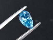 Cute and affordable thin drop cut 4.6ct Cambolite blue Zircon for Pendant from Cambodia