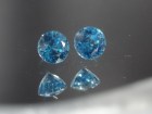 Matching pair of deep Swiss blue Zircon round calibrated at 5mm from Cambodia