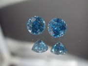 Matching pair of deep Swiss blue Zircon round calibrated at 5mm from Cambodia