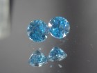 Matching pair of deep Swiss blue Zircon round calibrated at 5mm from Cambodia
