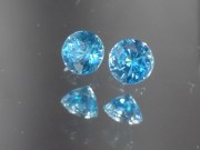 Matching pair of deep Swiss blue Zircon round calibrated at 5mm from Cambodia