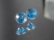 Matching pair of deep Swiss blue Zircon round calibrated at 5mm from Cambodia