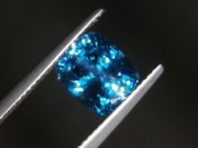 Strong and classic natural blue Zircon loose gemstone of 6 carats, cut in cushion, affordable and good value for money gem