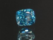 Strong and classic natural blue Zircon loose gemstone of 6 carats, cut in cushion, affordable and good value for money gem