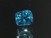 Strong and classic natural blue Zircon loose gemstone of 6 carats, cut in cushion, affordable and good value for money gem