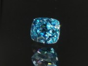 Strong and classic natural blue Zircon loose gemstone of 6 carats, cut in cushion, affordable and good value for money gem