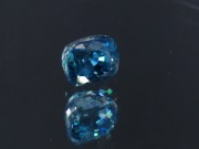 Blue Zircon cut in cushion, perfectly clean and affordable B+ color grade