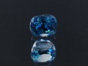 Blue Zircon cut in cushion, perfectly clean and affordable B+ color grade