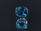 Blue Zircon cut in cushion, perfectly clean and affordable B+ color grade