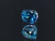 Blue Zircon cut in cushion, perfectly clean and affordable B+ color grade