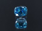 Blue Zircon cut in cushion, perfectly clean and affordable B+ color grade
