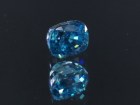 Blue Zircon cut in cushion, perfectly clean and affordable B+ color grade