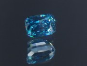 Blue Zircon (Cambolite) loose gemstone over 6 carats Trimmed Baguette (Octagon / Step Cut) Deep A B Grade Top Best Blue gem from Cambodia