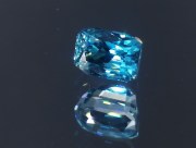 Blue Zircon (Cambolite) loose gemstone over 6 carats Trimmed Baguette (Octagon / Step Cut) Deep A B Grade Top Best Blue gem from Cambodia