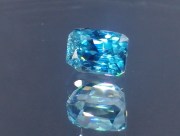 Blue Zircon (Cambolite) loose gemstone over 6 carats Trimmed Baguette (Octagon / Step Cut) Deep A B Grade Top Best Blue gem from Cambodia