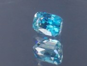 Blue Zircon (Cambolite) loose gemstone over 6 carats Trimmed Baguette (Octagon / Step Cut) Deep A B Grade Top Best Blue gem from Cambodia