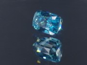 Blue Zircon (Cambolite) loose gemstone over 6 carats Trimmed Baguette (Octagon / Step Cut) Deep A B Grade Top Best Blue gem from Cambodia