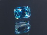 Blue Zircon (Cambolite) loose gemstone over 6 carats Trimmed Baguette (Octagon / Step Cut) Deep A B Grade Top Best Blue gem from Cambodia