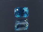 Blue Zircon (Cambolite) loose gemstone over 6 carats Trimmed Baguette (Octagon / Step Cut) Deep A B Grade Top Best Blue gem from Cambodia