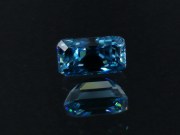 B-Grade color blue zircon trimmed baguette / octagon / step cut / rectangle cut  6.89ct gemstone