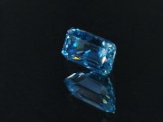 B-Grade color blue zircon trimmed baguette / octagon / step cut / rectangle cut  6.89ct gemstone