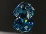 Exquisite high hue dense blue A grade blue Zircon cushion cut