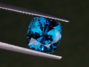 Exquisite high hue dense blue A grade blue Zircon cushion cut