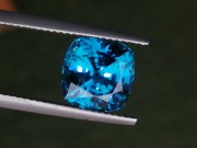 Exquisite high hue dense blue A grade blue Zircon cushion cut