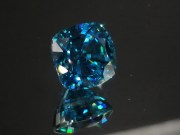 Exquisite high hue dense blue A grade blue Zircon cushion cut